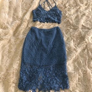 Lace skirt and crop top set
